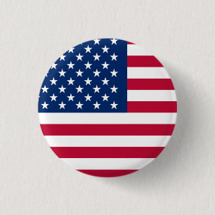 Patriotic USA American Flagga Red White och Blue Knapp