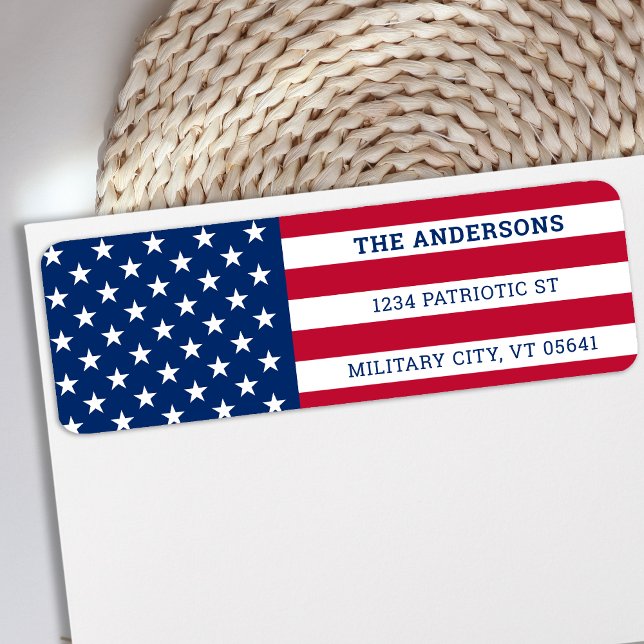 Patriotic USA American Flagga Returadress Returadress Etikett (Skapare uppladdad)