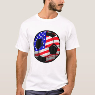 Patriotic USA American Flagga Soccer 4:e juli Fam T Shirt
