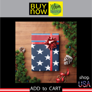 Patriotic USA American Flagga Stars och Pub Presentpapper
