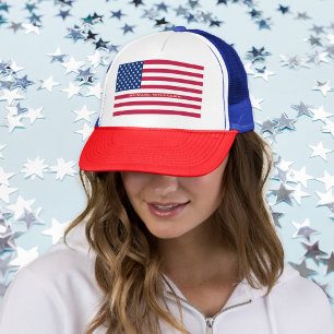 Patriotic USA American Flagga Stars Rand Red Blue Truckerkeps
