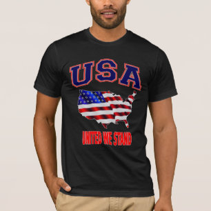 Patriotic USA American Flagga United We stand Tee
