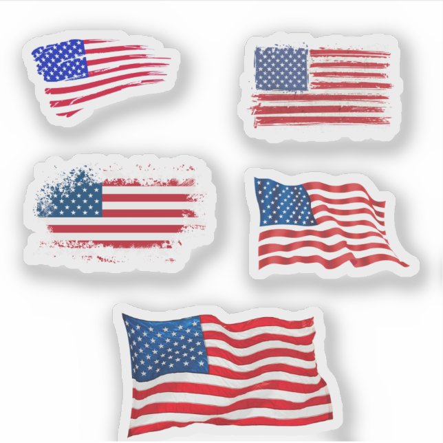 Patriotic USA American Flaggor Klistermärken (Framsida)