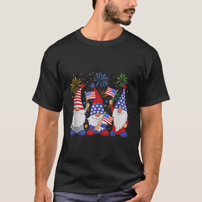 Patriotic Usa American Gnomes 4Th Of July T Shirt (Framsida)