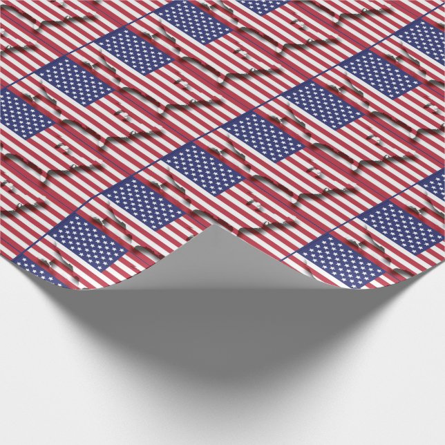 Patriotic USA Amerika Flagga Karta Presentpapper (Hörn)
