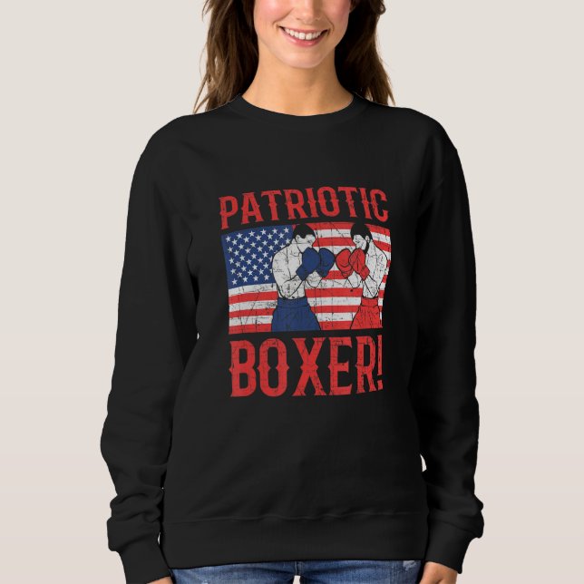 Patriotic Usa Boxer Boxing T Shirt (Framsida)