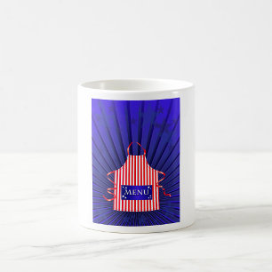 Patriotic USA Chef Rött vitt blått BBQ Cooking Kaffemugg