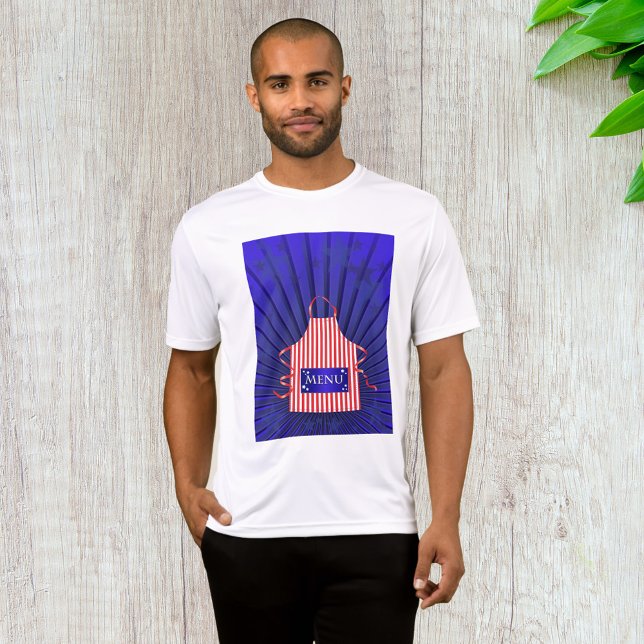 Patriotic USA Chef Rött vitt blått BBQ Cooking T Shirt (Skapare uppladdad)