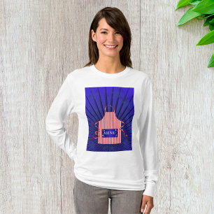 Patriotic USA Chef Rött vitt blått BBQ Cooking T Shirt