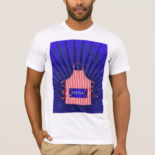 Patriotic USA Chef Rött vitt blått BBQ Cooking T Shirt