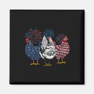 Patriotic Usa Chicken 4:e juli Independence day Magnet