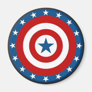Patriotic USA Circle Bullseye Magnet