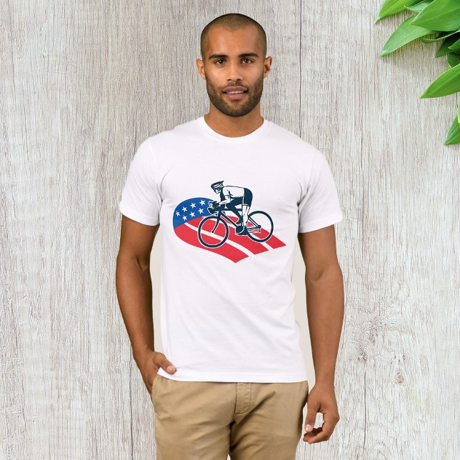Patriotic USA Cycling American Flagga Bike Rider T Shirt (Skapare uppladdad)