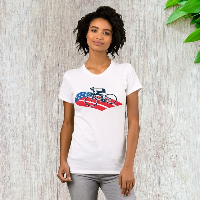 Patriotic USA Cycling American Flagga Bike Rider T Shirt (Skapare uppladdad)