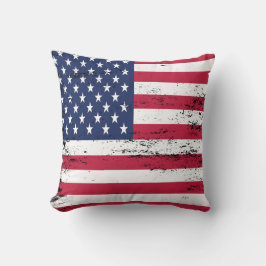Patriotic USA Distress Design Stil Flagga Kudde