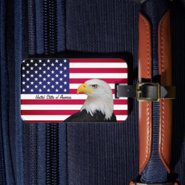 Patriotic USA, Eagle, American Flagga mode Bagagebricka