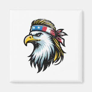 Patriotic Usa Eagle Mullet American Flagga - 4:e Magnet