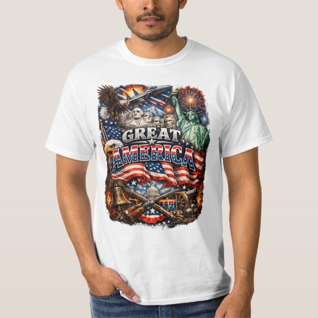 Patriotic USA Eagle Pride T-Shirt for Americans" (Framsida)