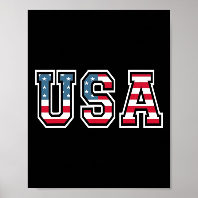 Patriotic Usa Flag 4th Of July For Men Women Kids  Poster (Framsidan)