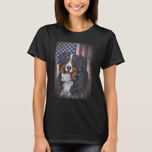 Patriotic USA Flag Australian Shepherd for Lab Own T Shirt (Framsida)