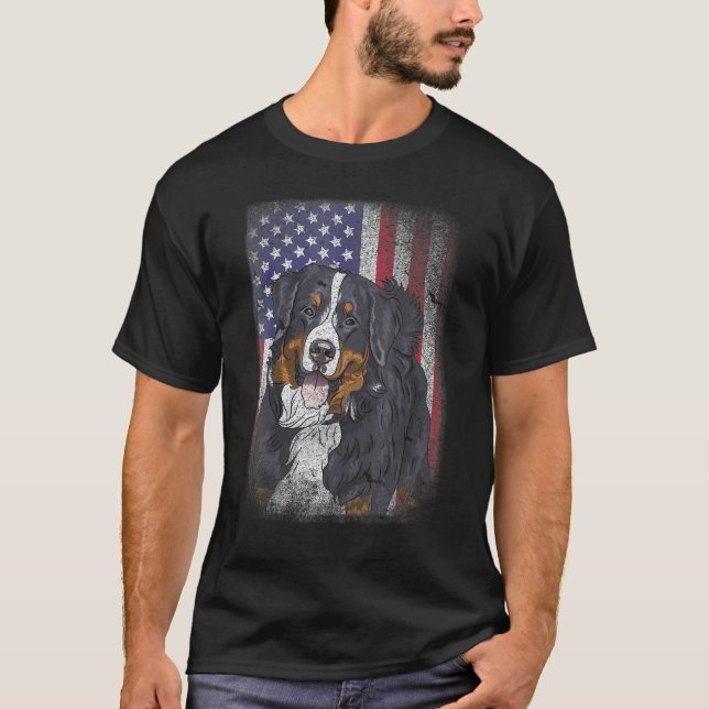 Patriotic USA Flag Australian Shepherd for Lab Own T Shirt (Framsida)
