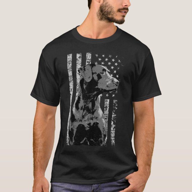 Patriotic Usa Flag Black Labrador Gift For Lab Own T Shirt (Framsida)