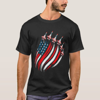 Patriotic Usa Flag Fighter Jets Boys Mens 4th Of J T Shirt