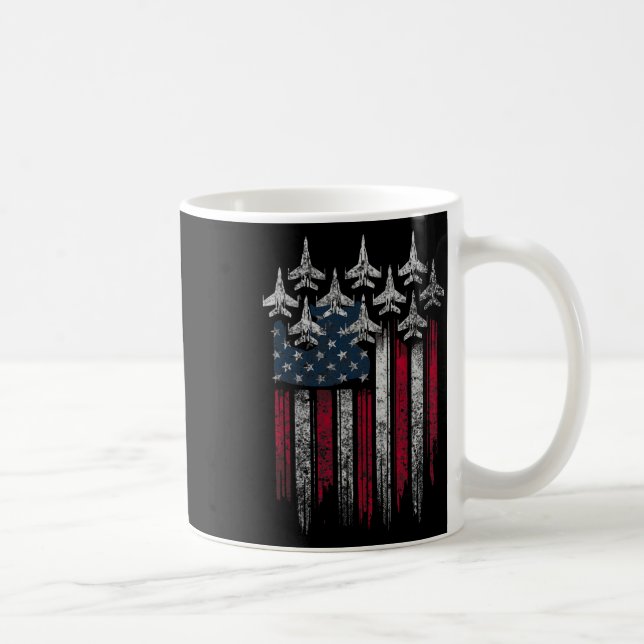 Patriotic Usa Flag Fighter Jets Lover 4th Of July  Kaffemugg (Höger)