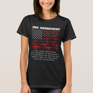 Patriotic USA flagga 2:a ändringen Gun Höger Fire T Shirt