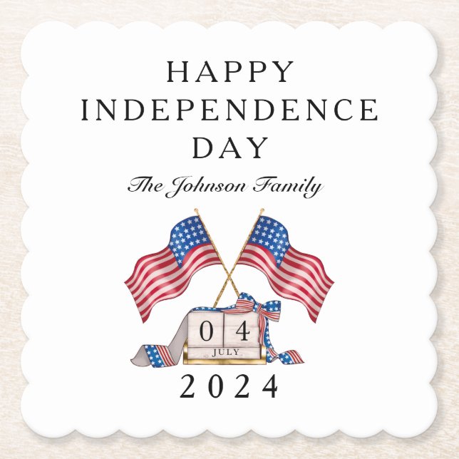 Patriotic USA flagga 4 juli Underlägg Papper (Framsida)