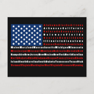 Patriotic USA flagga all 50 stater vykort