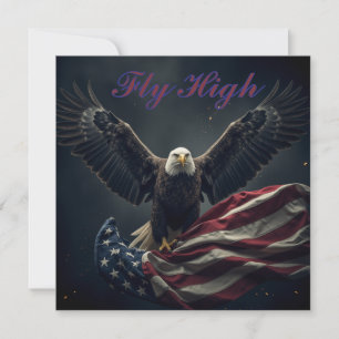 Patriotic USA flagga Eagle Julkort