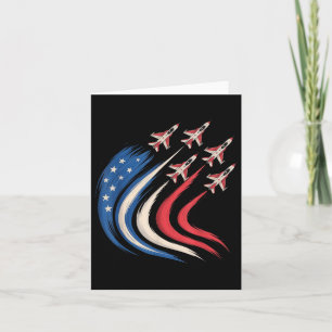 Patriotic USA flagga Fighter Jet 4 juli Airforc Kort