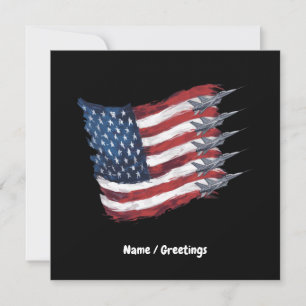 Patriotic USA flagga Fighter Jet 4 juli Inbjudningar