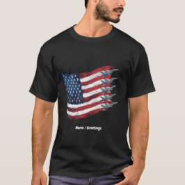 Patriotic USA flagga Fighter Jet 4 juli T Shirt