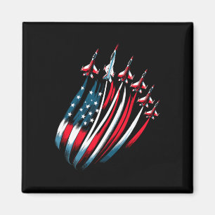 Patriotic USA flagga Fighter Jet Boys 4 juli Magnet