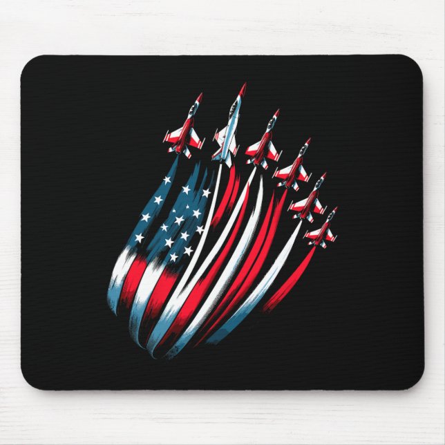 Patriotic USA flagga Fighter Jet Boys 4 juli Musmatta (Framsidan)