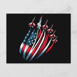 Patriotic USA flagga Fighter Jet Boys 4 juli Tilläggskort
