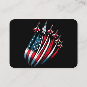 Patriotic USA flagga Fighter Jet Boys 4 juli Visitkort