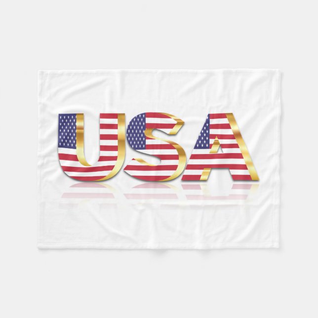 Patriotic USA flagga Fleece Blanket (Framsidan (Horisontell))