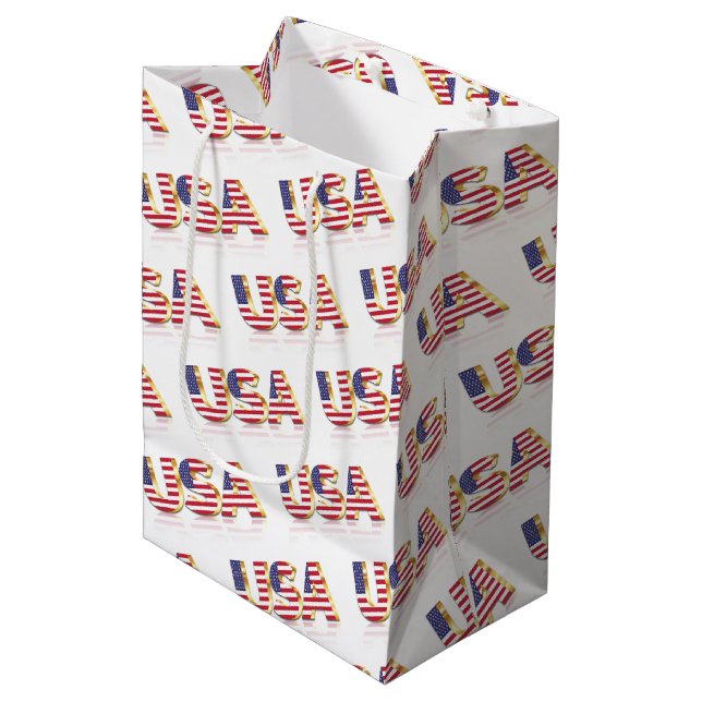 Patriotic USA flagga Gift Bag (Framsidan Vinklad)