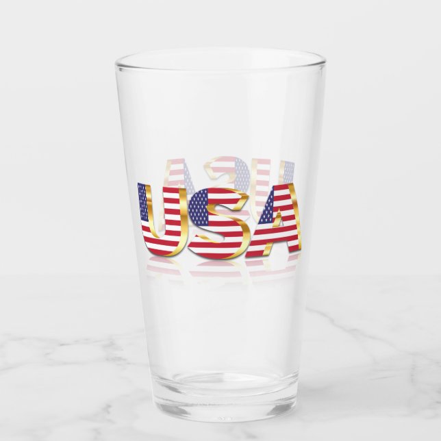 Patriotic USA flagga Glass Glaskopp (Framsida)