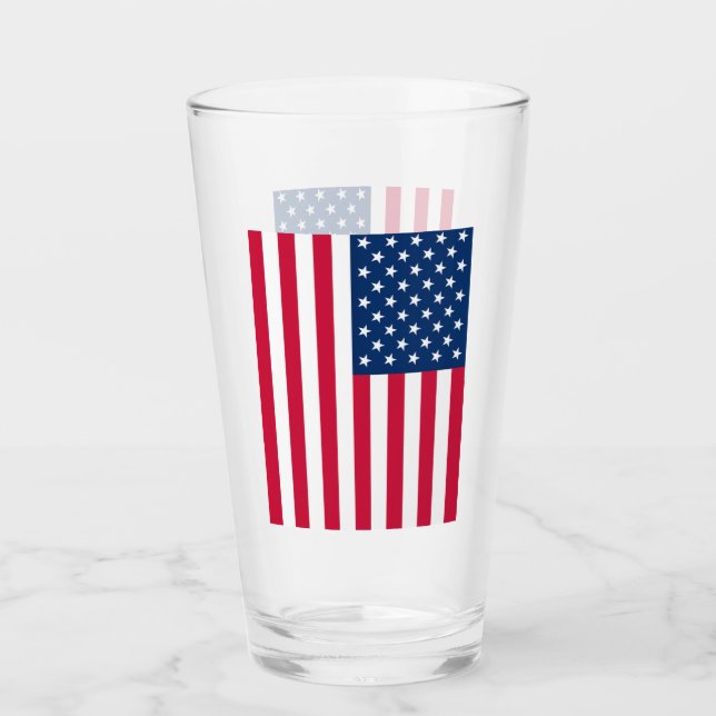 Patriotic USA flagga Glass Glaskopp (Framsida)