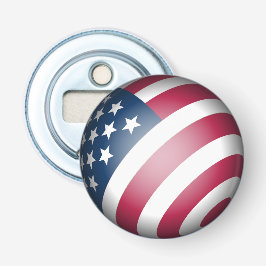 Patriotic USA flagga, Karta Globe Round Rött vitt Flasköppnare