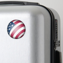 Patriotic USA flagga, Karta Globe Round Rött vitt Magnet
