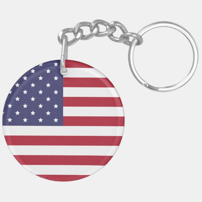 Patriotic USA flagga Keychain - American Pride Gif (Vänster Baksida)