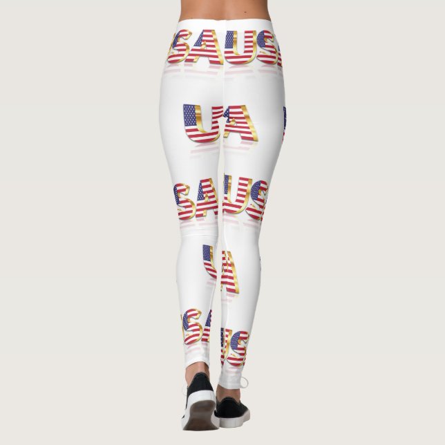 Patriotic USA flagga Leggings (Baksida)