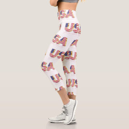 Patriotic USA flagga Leggings