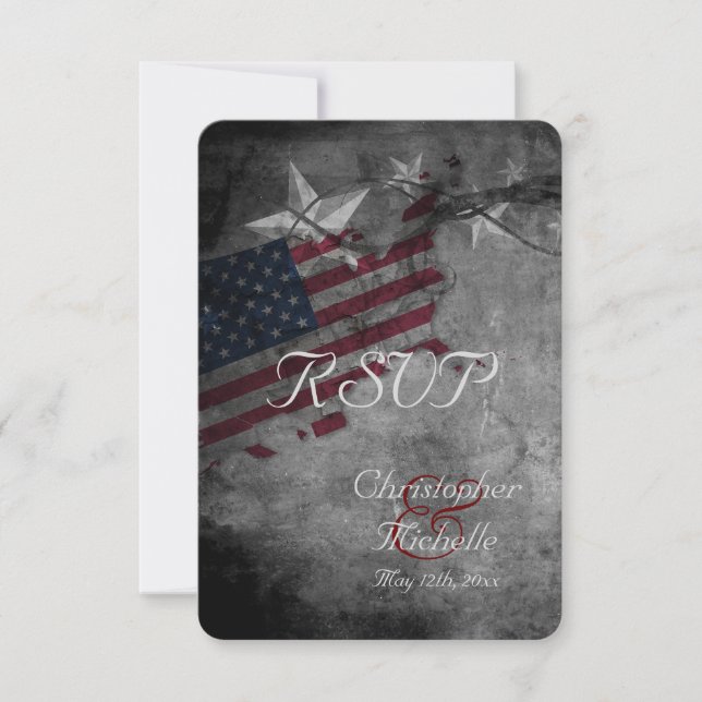 Patriotic USA flagga med Stars Bröllop OSA Cards (Framsida)