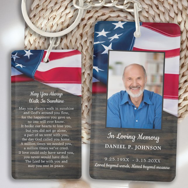 Patriotic USA flagga Memorial Funeral Prayer Card (Skapare uppladdad)